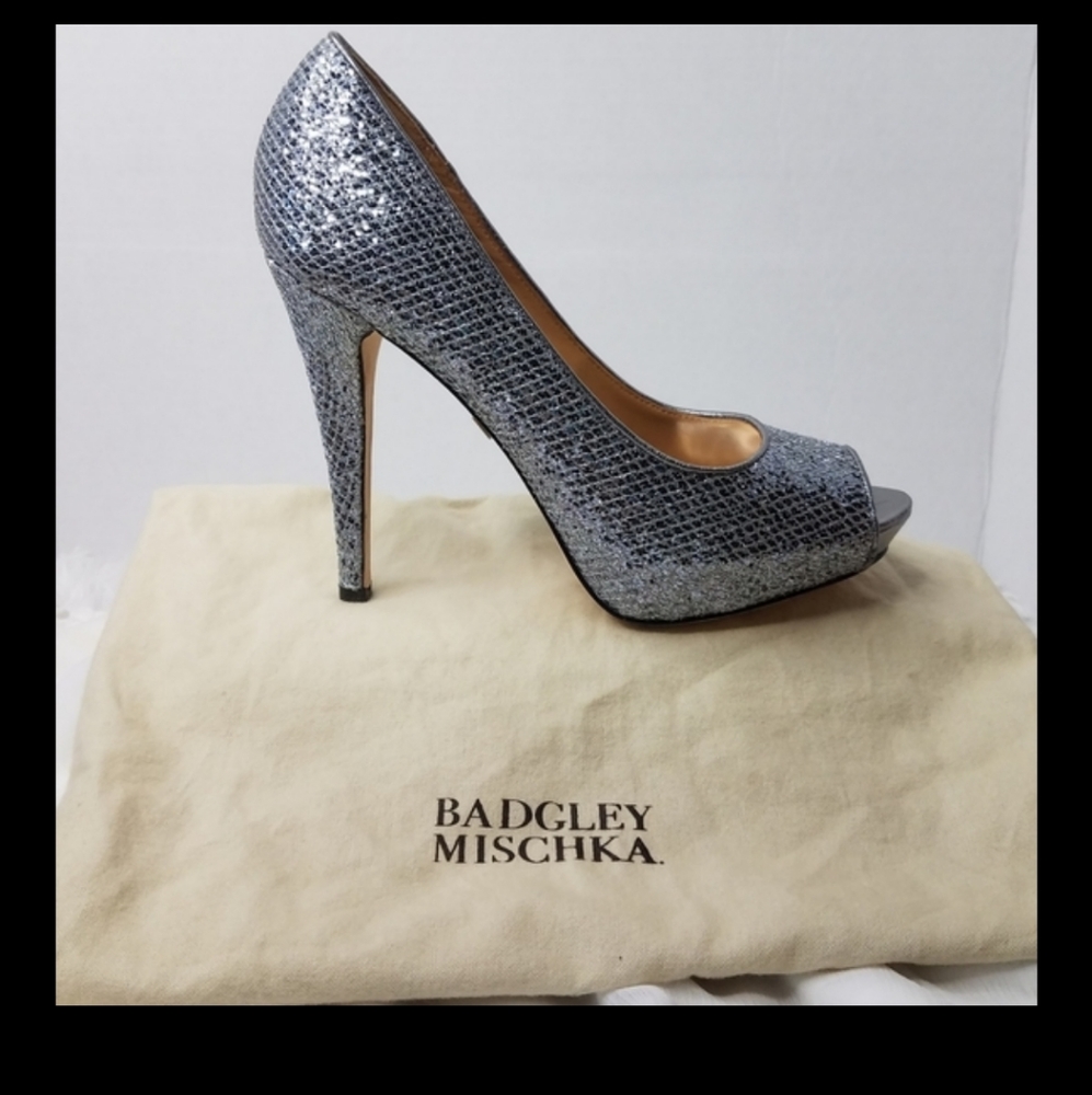 Badgley Mischka Silver Heels